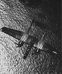 A P-61 from the top. The three crew positions, from front to back, are the pilot, gunner, and radar operator