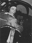 Lt. Herman E. Ernst,  an ace with five victories  for the 422d, in his P-61  'Borrowed Time'