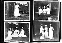 Album S-581 page 29: Four photographs of nurses at the Philadelphia Naval Hospital, 1912