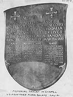 Photo # NH 1897:  Memorial tablet dedicated to U.S. officers and men who lost their lives in the March 1889 Apia hurricane