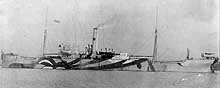 Photo # NH 41623:  USS Santee at Queenstown, Ireland, circa late 1917 or early 1918