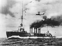 Photo # NH 42260:  Heavily retouched photograph of the Japanese light cruiser Tenryu