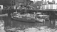 Photo # NH 45276:  USS Elsie III with other section patrol boats at Boston, circa 1918