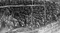 Photo # NH 50081:  Troops waiting to board USS Huntington for passage home from France, 1919.