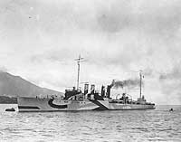 Photo # NH 51080:  USS Kimberly tied to a mooring buoy, 1918