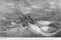 Photo # NH 53416:  USS Hornet founders in the Gulf of Mexico, 29 Sept. 1829