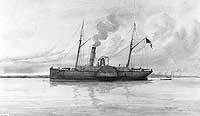 Photo # NH 57818: CSS Governor Moore. Artwork by R.G. Skerrett
