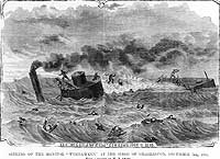 Photo # NH 58709:  USS Weehawken sinking, 6 December 1863