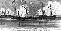 Photo # NH 59284:  USS Pembina and USS Unadilla in action, 22 February 1862