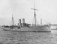 Photo # NH 63371:  USS Topeka off the New York Navy Yard, 1898