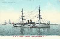 Photo # NH 63653-B-KN: 1905-vintage colored postcard of USS Topeka'