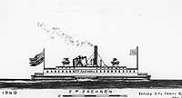 Photo # NH 63704:  Ferry J.P. Jackson, which was USS John P. Jackson during the Civil War.  Artwork by Erik Heyl