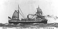 Photo #  NH 63862:  Steamship Allegany, which was USS Neptune during the Civil War.  Artwork by Erik Heyl.