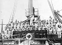 Photo # NH 66300:  Officers and crew of USS Castine, 1912.