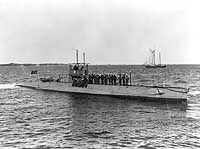 Photo # NH 78921:  USS L-1 with crew members on deck, prior to World War I