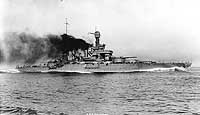 Photo # NH 82114:  USS California steaming at high speed, circa 1921