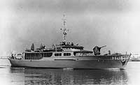 Photo # NH 83394:  USS Peridot underway in harbor, during World War II