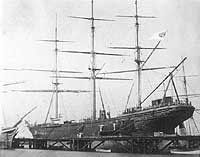 Photo # NH 85964: CSS Shenandoah hauled out at Melbourne, Australia, February 1865