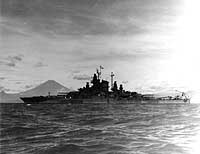 Photo # NH 89362:  USS West Virginia anchored outside Tokyo Bay, circa late August 1945