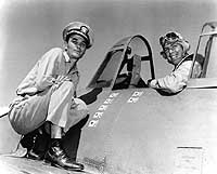 Photo # NH 90482: Ensign George H. Gay (left) and Lt(JG) Elbert S. McCuskey, June 1942