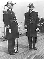 Photo # NH 95152:  RAdm. Frank F. Fletcher relieves RAdm. Charles J. Badger as Commander in Chief of the Atlantic Fleet, Sept. 1914