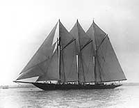 Photo #  NH 95757:  Yacht Atlantic II under sail in coastal waters, prior to World War I