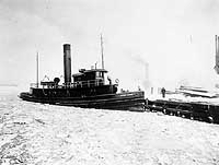 Photo # NH 96307:  Tug Howard Greene in the ice, circa 1917.  She became USS Howard Greene and, later, USS Catawba