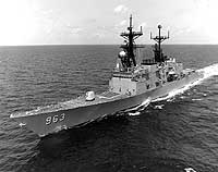 Photo #  NH 96851:  USS Spruance underway after modernization, circa June 1987