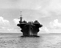 Photo # NH 97124:  USS Barnes with TBF aircraft parked on her flight deck, 8 January 1944