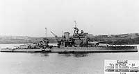 Photo # NH 97486:  British battleship Valiant in late 1939, after modernization