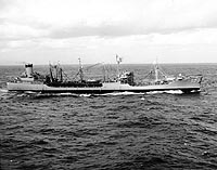 Photo # NH 97541:  USS Cacapon (AO-52) at sea, January 1964
