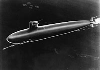 Photo # NH 97543:  USS Thresher, artwork by Hultberg