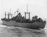 Photo # NH 97586:  USS Jupiter in the Sea of Japan, August 1953