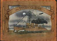 Photo # NH 98014-KN:  Cover of a 1925-era photo album, depicting USS Farragut in leather and inked silk