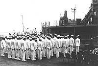 Photo # NH 98185:  USS Decatur decommissioning ceremonies, 30 June 1983.  Photographed by PH1c Vickie Kehoe