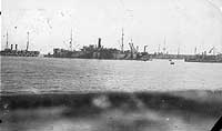 Photo # NH 98627:  USS Savannah in a harbor, 1918