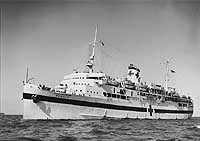 Photo # NH 98756:  USS Rescue In San Francisco Bay, California, in late 1945 or early 1946.