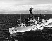 Photo # NH 98874:  USS Epperson underway off the Oahu coast, 12 Feb. 1968.  Photographed by PHCM/AC Louis P. Bodine