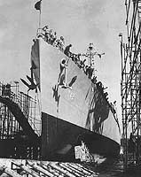 Photo # NH 99041:  USS Frank Knox sliding down the ways, 17 September 1944