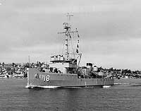 Photo # NH 99105:  USS Requisite underway, circa the mid-1950s