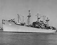 Photo # NH 99242:  USS Bayfield at Charleston, S.C., January 1950