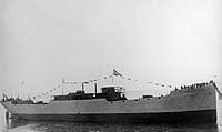 Photo #  NH 100257-A:  SS West Maximus immediately after her launching, at Seattle, Washington, 28 December 1918