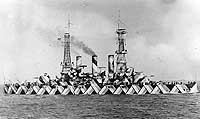 Photo # NH 101208:  USS Nebraska in camouflage, circa 1918