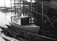 Photo #  NH 102828:  Motor boat Cometa hauled out of the water, circa 1918 or before