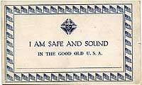 Photo # NH 103582-KM:  Knights of Columbus postal card for returning troops, 1919