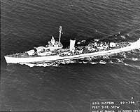 Photo # NH 103705:  USS Sampson underway in the Gulf of Panama, 14 March 1943