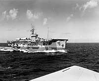 Photo # NH 106565:  USS Core (CVE-13) underway in the Atlantic, 1943