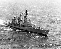 Photo # NH 106801:  USS Farragut steams through the North Atlantic, 22 June 1967.  Photographed by PHCS W.A. Jackman
