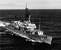Photo # NH 107131:  USS Leonard F. Mason underway off Oahu, Hawaii, 5 May 1974. Photographed by PHC C.C. Curtis