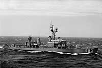 Photo # NH 107181:  USS Moale underway in the Mediterranean, 24 June 1968. Photographed by PH1 Sorensen